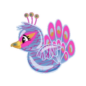 Pink Glass Peacock